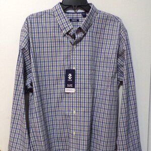 IZod NWT Dress Shirt XL Blue & White Striped